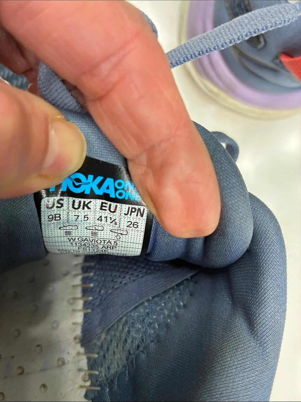 Hoka One One Gaviota 5 Anchor/Grapefruit Sneakers Size 9 B - Picture 8 of 9